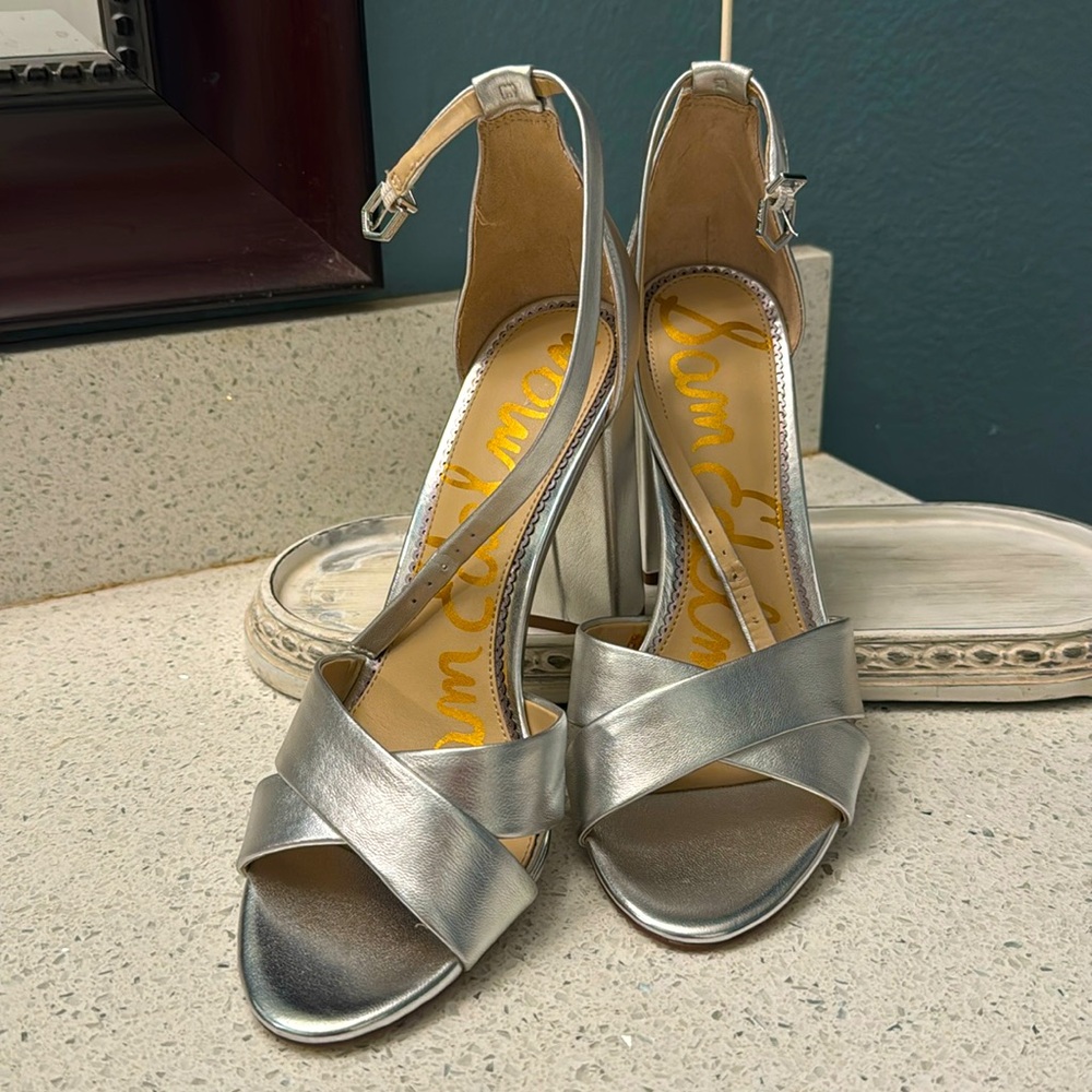 Sam Edelman Silver Yaro Heels